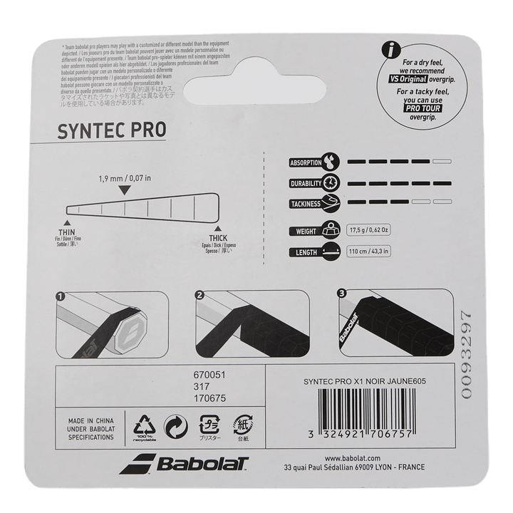 Syntec Pro 1-pack Black/yellow