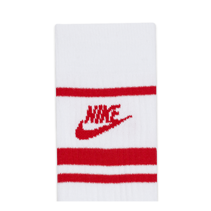 Sportswear Everyday Essential Crew Socks (3 Pairs) WHITE/UNIVERSITY RED/UNIVERSITY RED