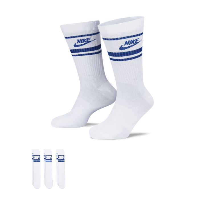 Sportswear Everyday Essential Crew Socks (3 Pairs) WHITE/GAME ROYAL/GAME ROYAL