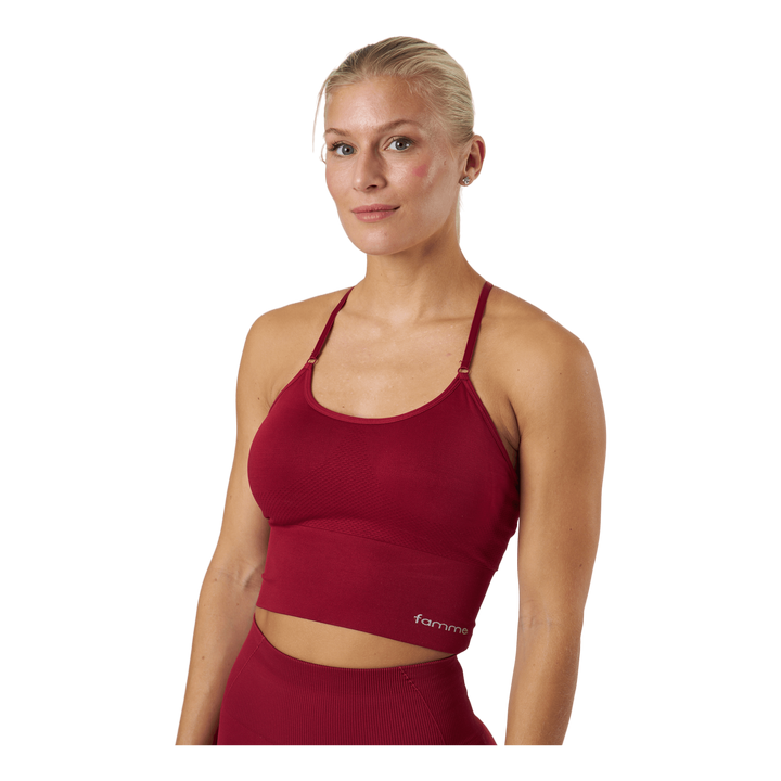 Power Seamless Top Dark Red