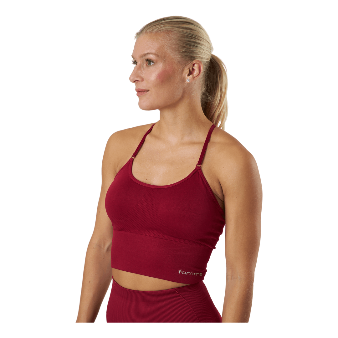 Power Seamless Top Dark Red