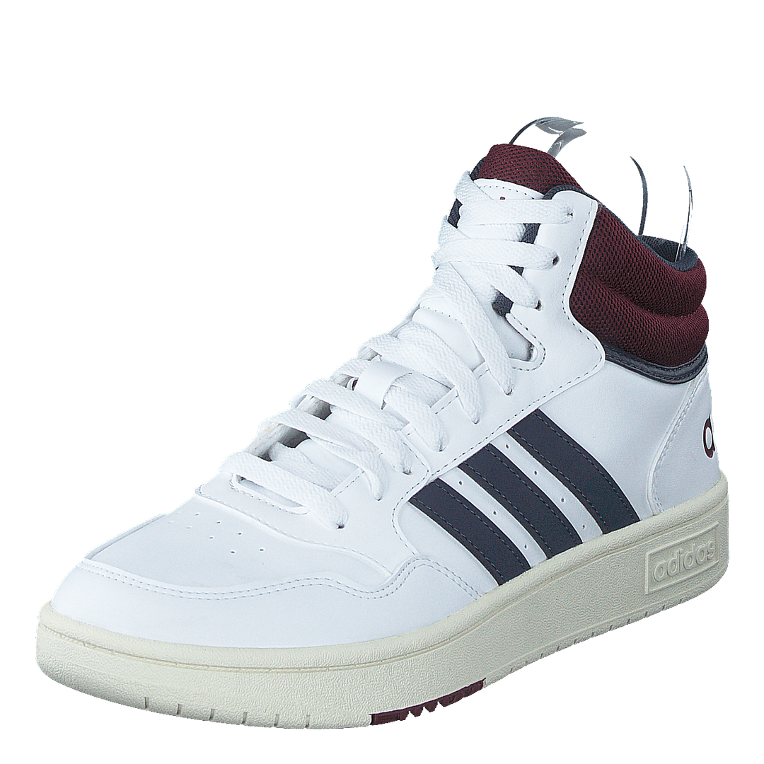 Hoops 3.0 Mid Lifestyle Basketball Classic Vintage Shoes Cloud White / Shadow Navy / Shadow Red