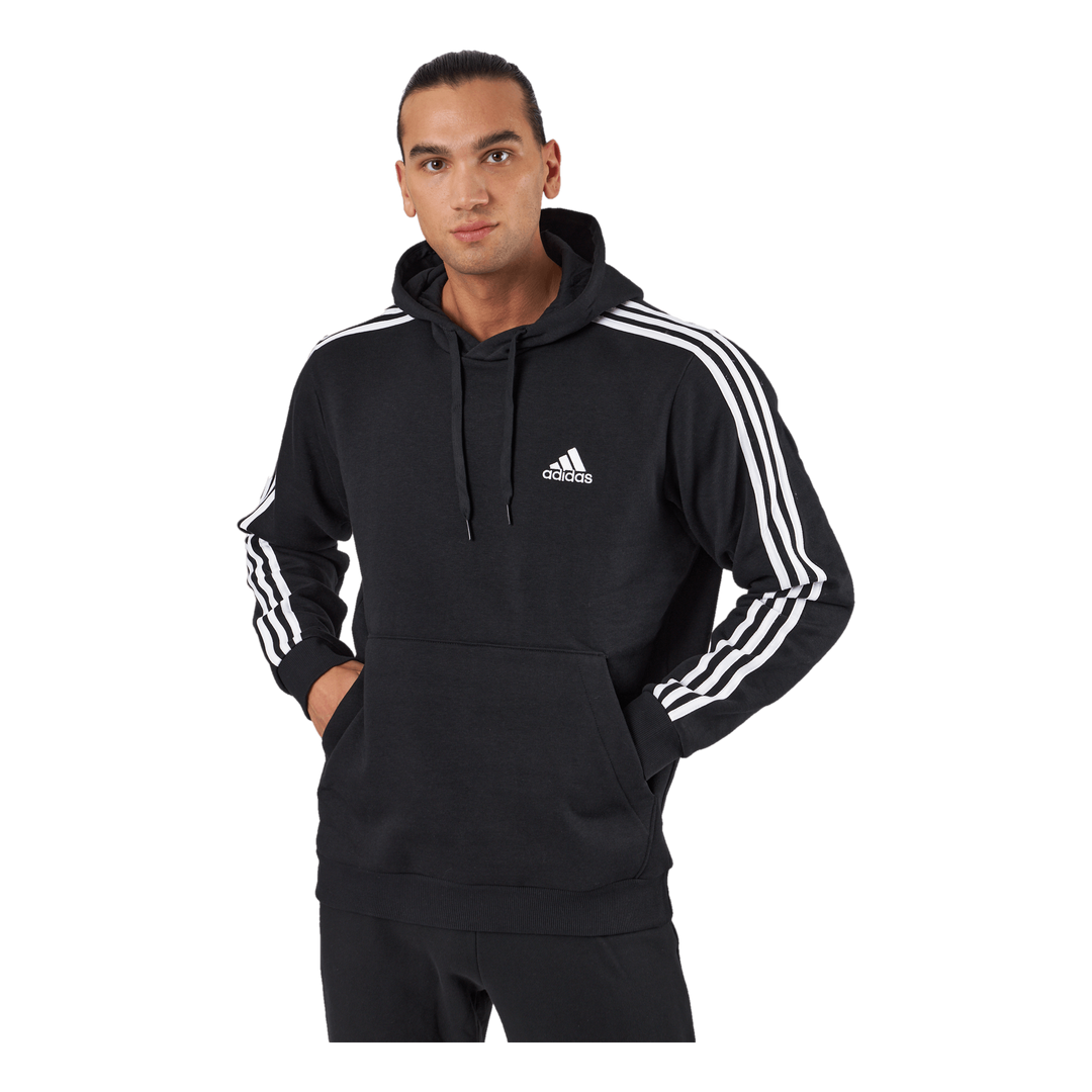 adidas Essentials Fleece 3-Stripes Hoodie Black –