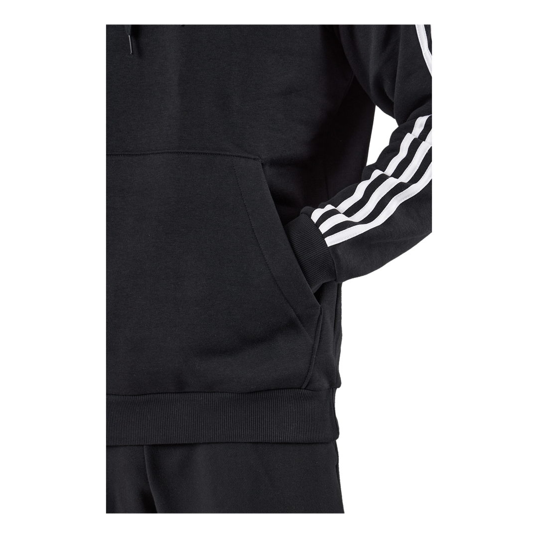 Essentials Fleece 3-Stripes Hoodie Black