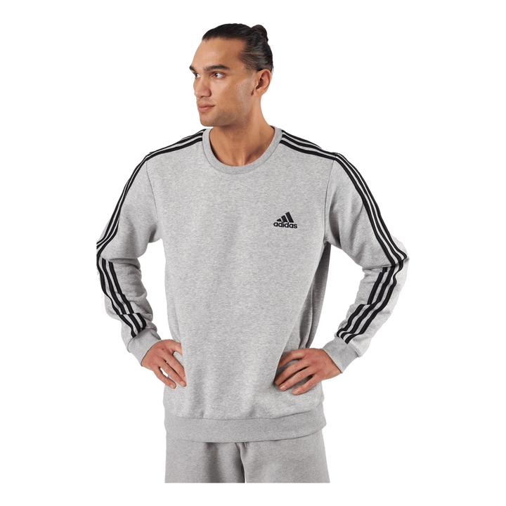 Essentials Fleece 3-Stripes Sweatshirt Medium Grey Heather