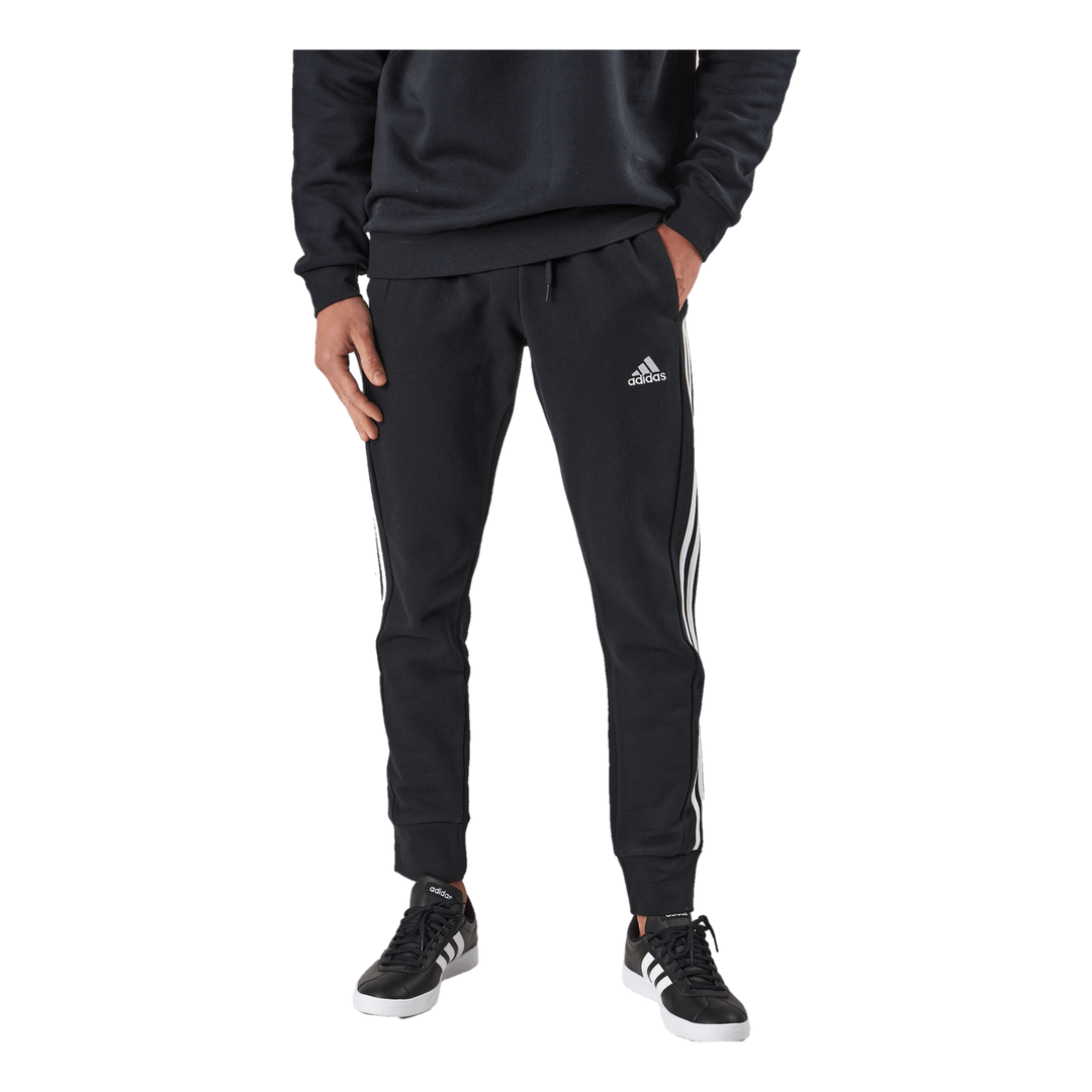 Essentials French Terry Tapered Cuff 3-Stripes Joggers Black