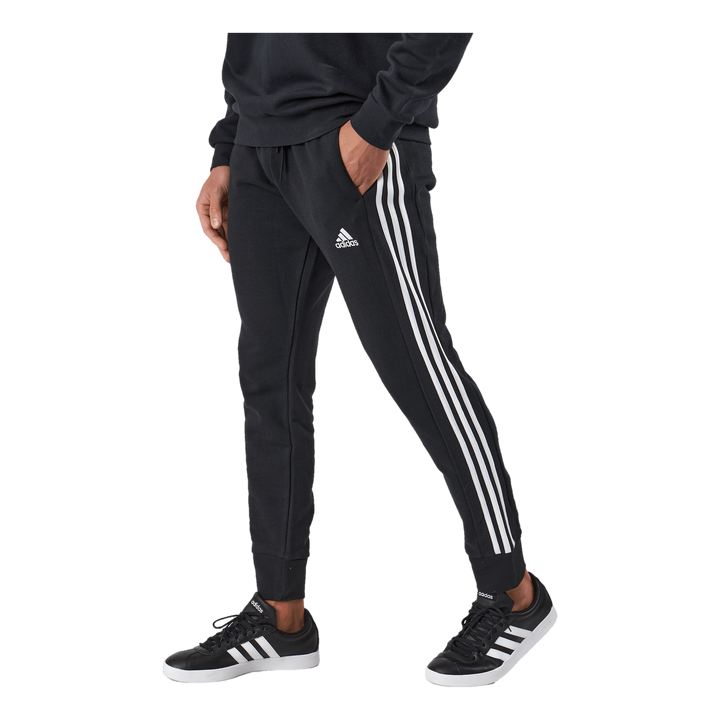 Essentials French Terry Tapered Cuff 3-Stripes Joggers Black