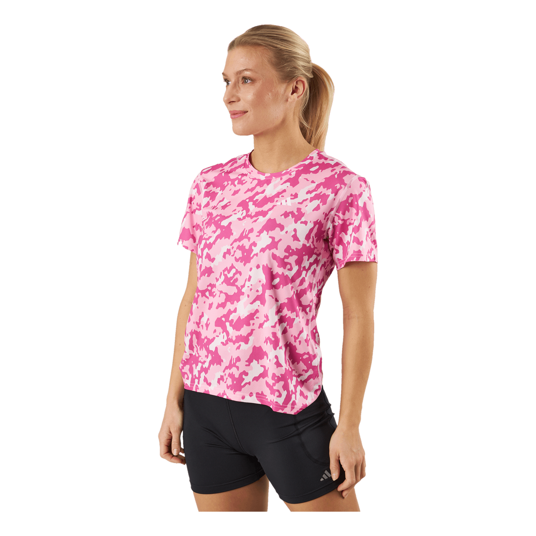 Own the Run Camo Running T-Shirt Clear Pink