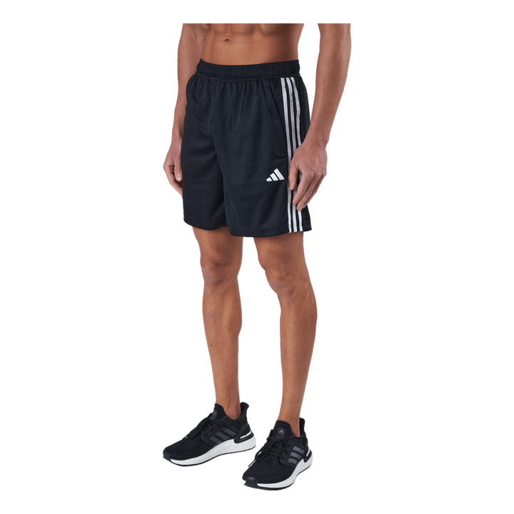 Train Essentials Piqué 3-Stripes Training Shorts Black