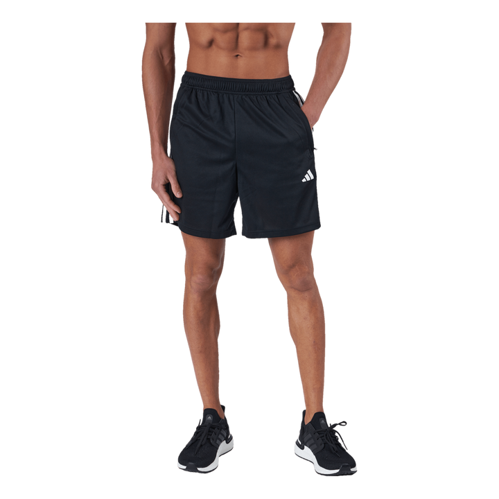 Train Essentials Piqué 3-Stripes Training Shorts Black