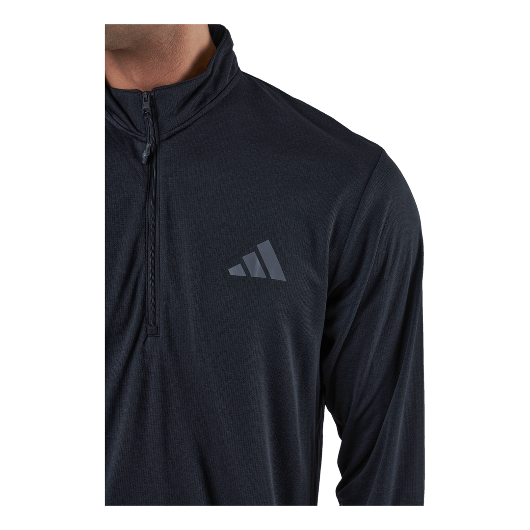 adidas Train Essentials Seasonal Training 1/4-Zip Long Sleeve Sweatshirt  Black –