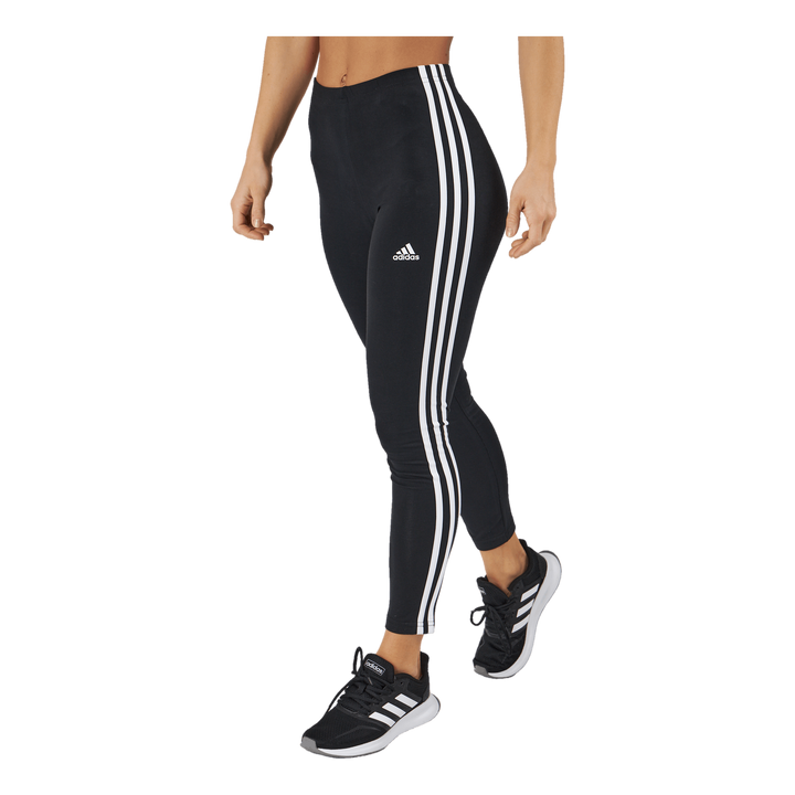 Essentials 3-Stripes High-Waisted Single Jersey Leggings Black / White