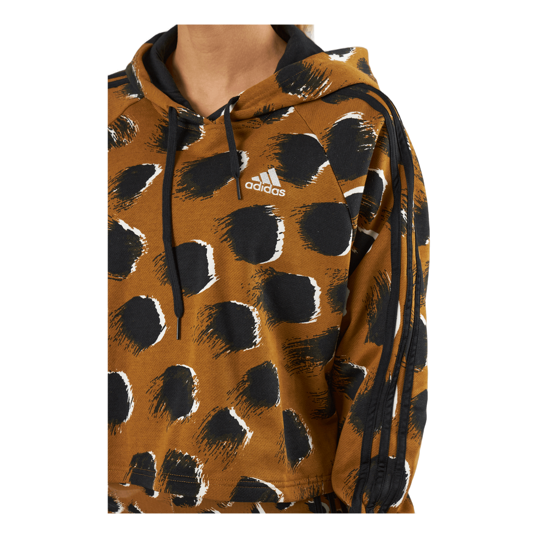 Essentials 3 Stripes Animal Print Hoodie Brostr Multco Black