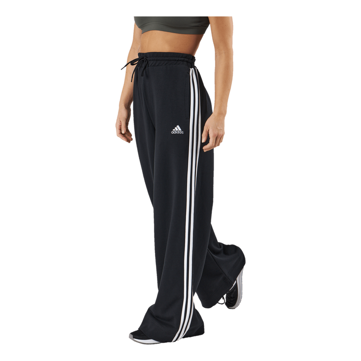 Essentials 3-Stripes French Terry Wide Joggers Black