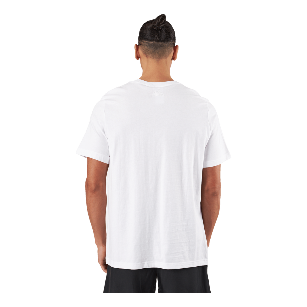 Essentials Single Jersey Linear Embroidered Logo T-Shirt White