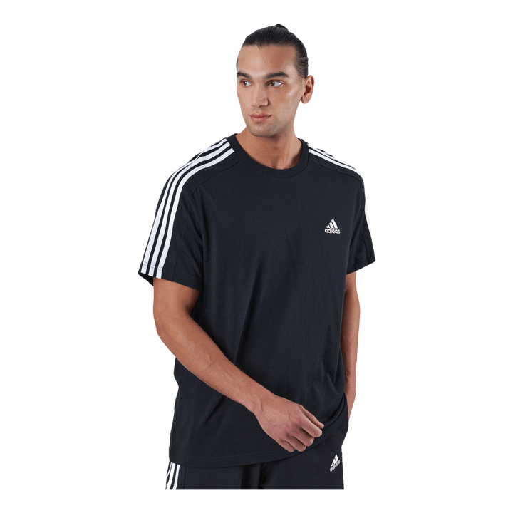 Essentials Single Jersey 3-Stripes T-Shirt Black