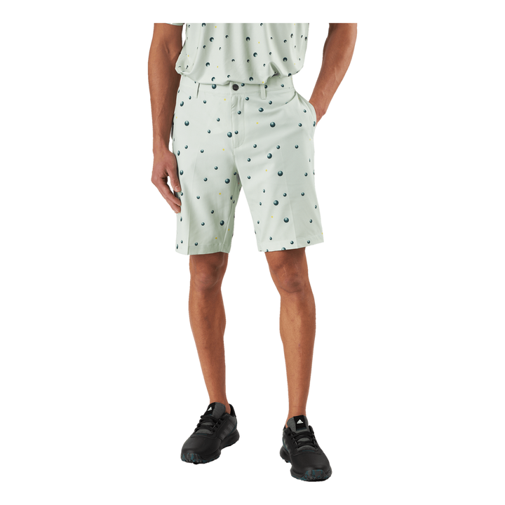 Ultimate365 Allover Print 9-Inch Golf Shorts Linen Green / Shadow Green / Impact Yellow