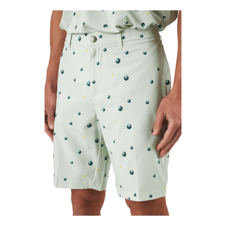Ultimate365 Allover Print 9-Inch Golf Shorts Linen Green / Shadow Green / Impact Yellow