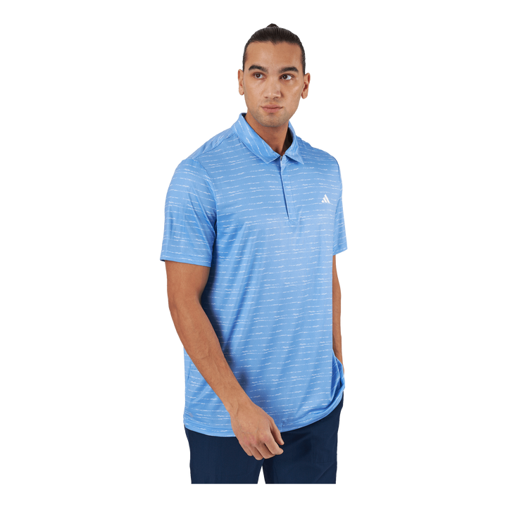 Stripe Zip Golf Polo Shirt Blufus/White