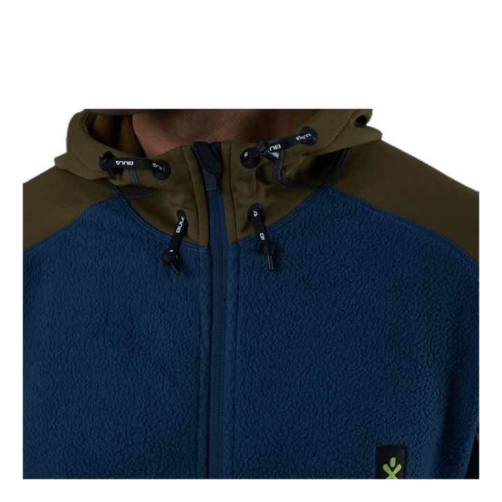 Fleece Zip Hood Blue/Green