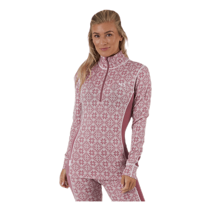 Rose Half-Zip Shirt Pink