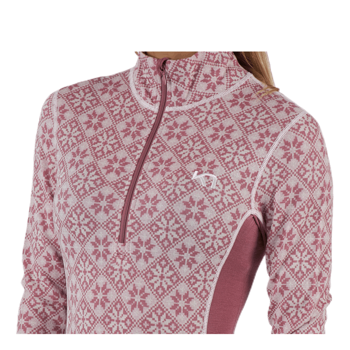 Rose Half-Zip Shirt Pink