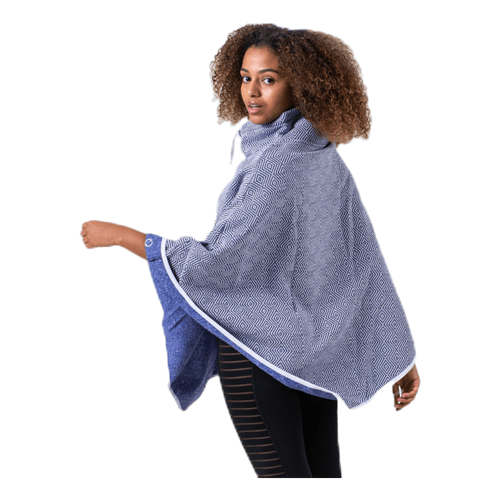 Glory Fleece Poncho Blue