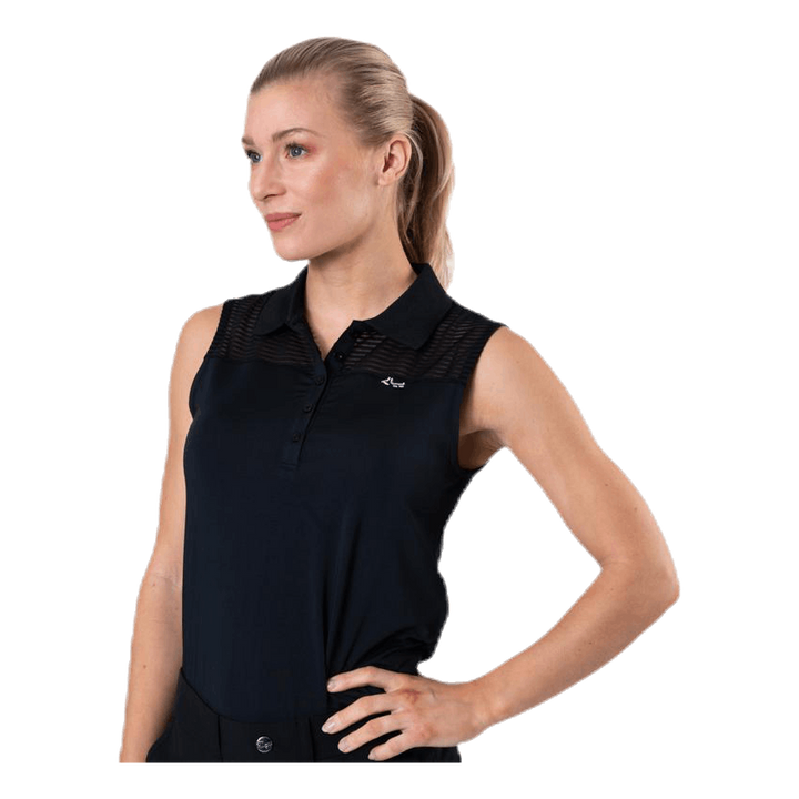 Miko Sleeveless Poloshirt Black