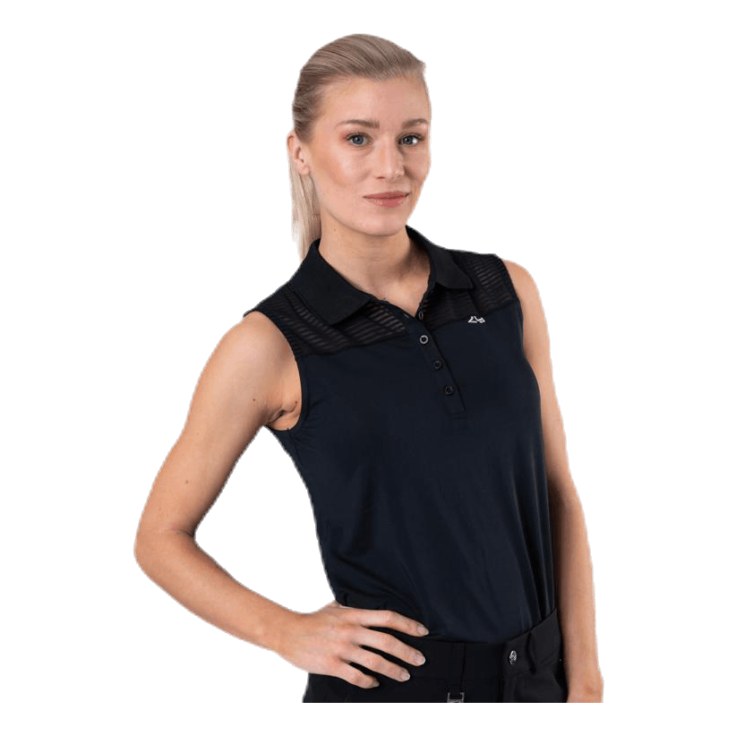 Miko Sleeveless Poloshirt Black