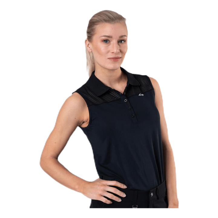 Miko Sleeveless Poloshirt Black