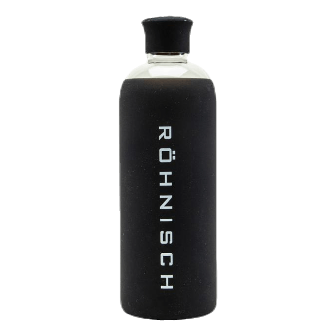 Glass Water Bottle White/Black