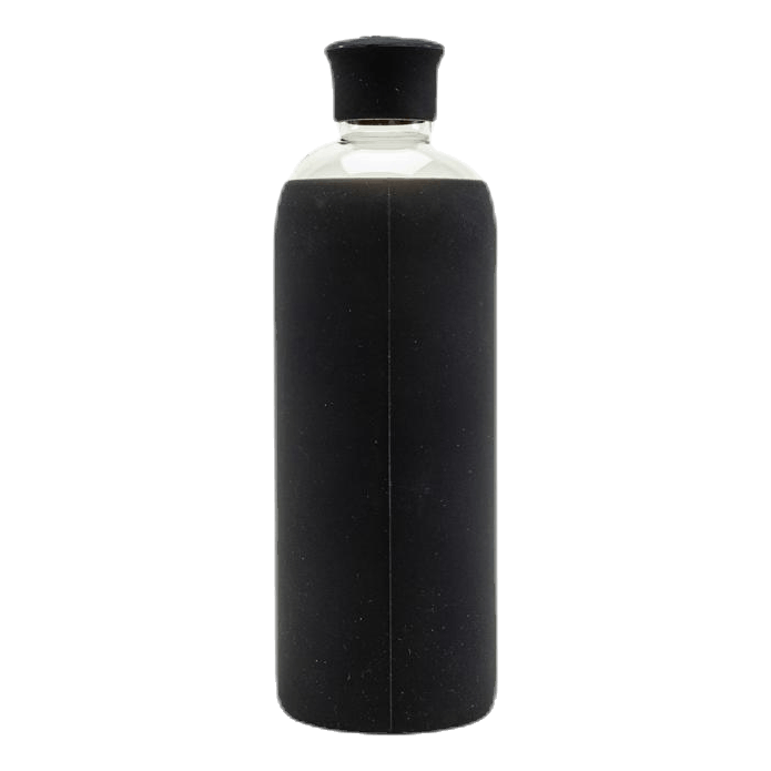 Glass Water Bottle White/Black