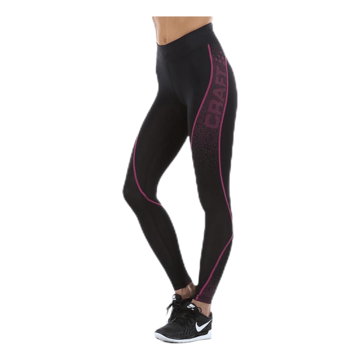 Delta Compression Long Tight Pink/Black