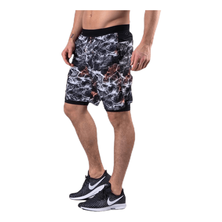 Vent 2 In 1 Racing Shorts Patterned/Black