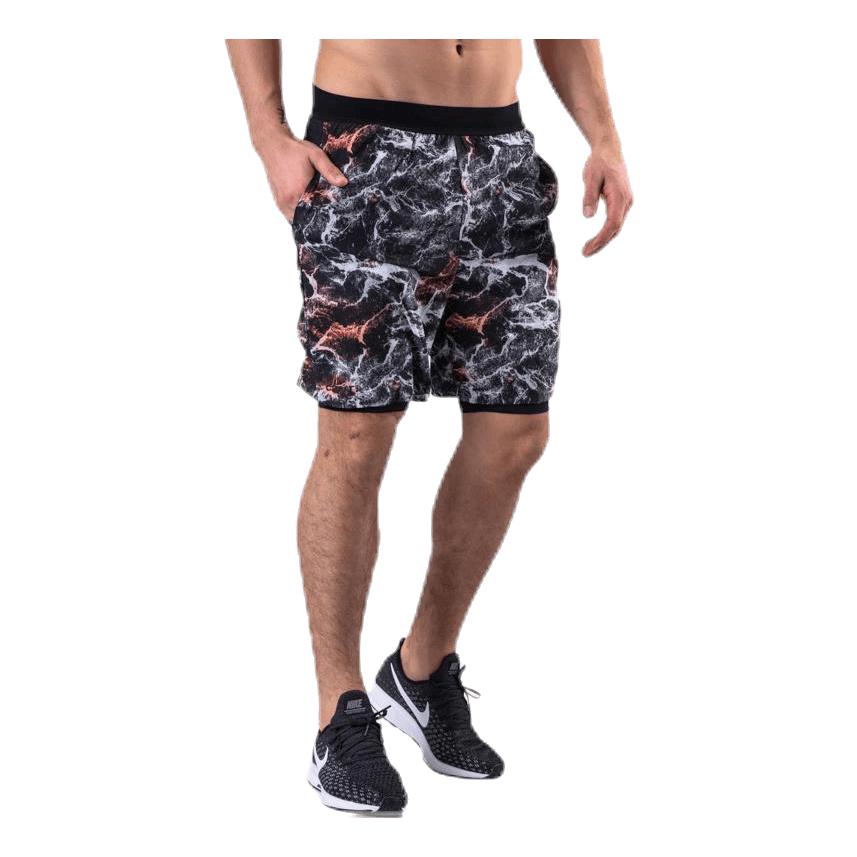 Vent 2 In 1 Racing Shorts Patterned/Black