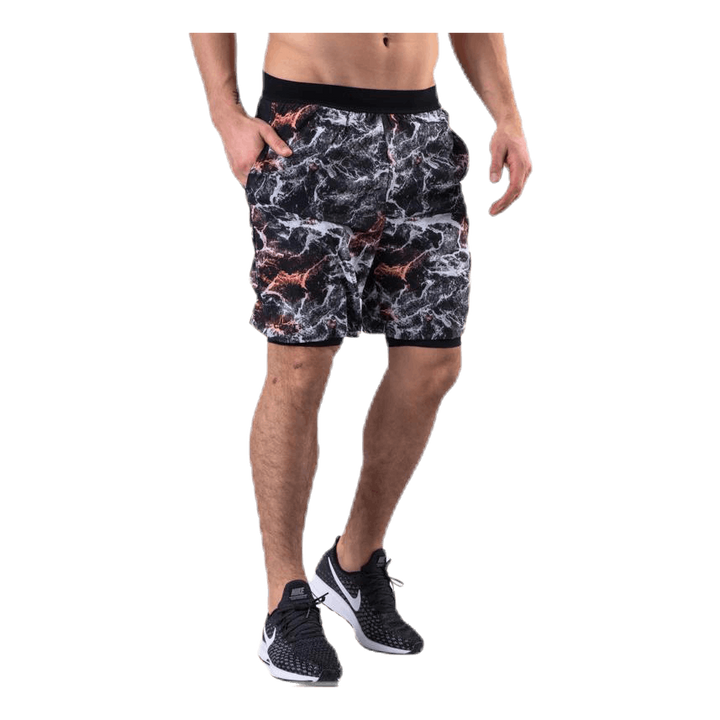 Vent 2 In 1 Racing Shorts Patterned/Black