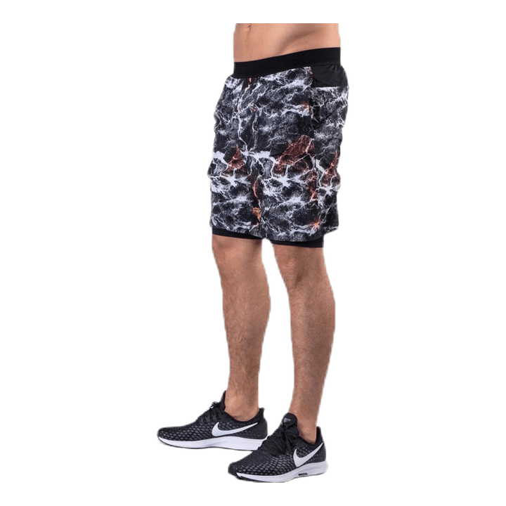 Vent 2 In 1 Racing Shorts Patterned/Black