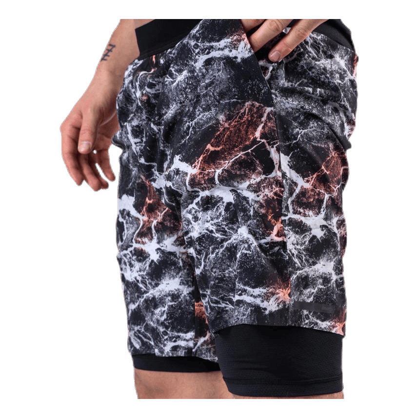 Vent 2 In 1 Racing Shorts Patterned/Black