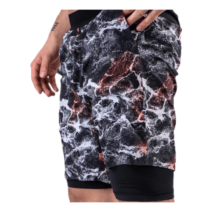 Vent 2 In 1 Racing Shorts Patterned/Black