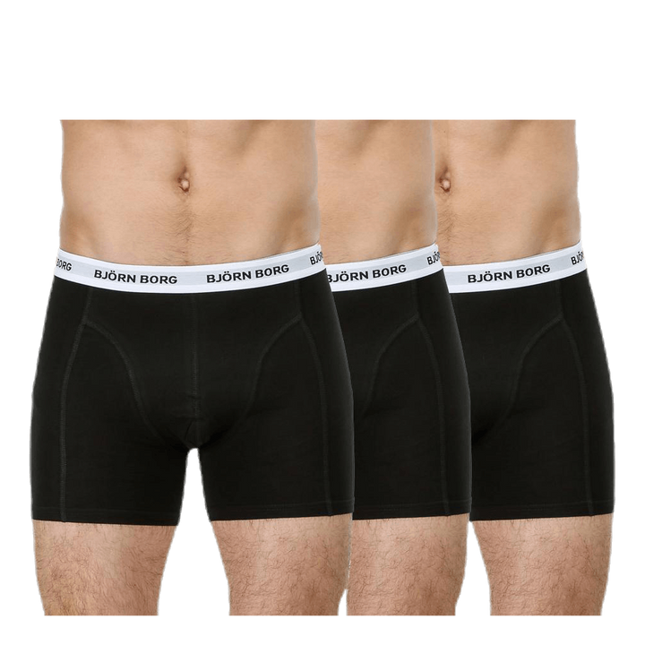 Solid Contrast Shorts 3-pack Black