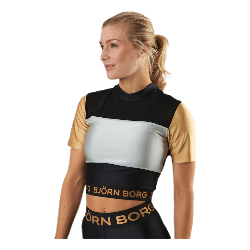 Cylie Cropped Tee Black/Gold
