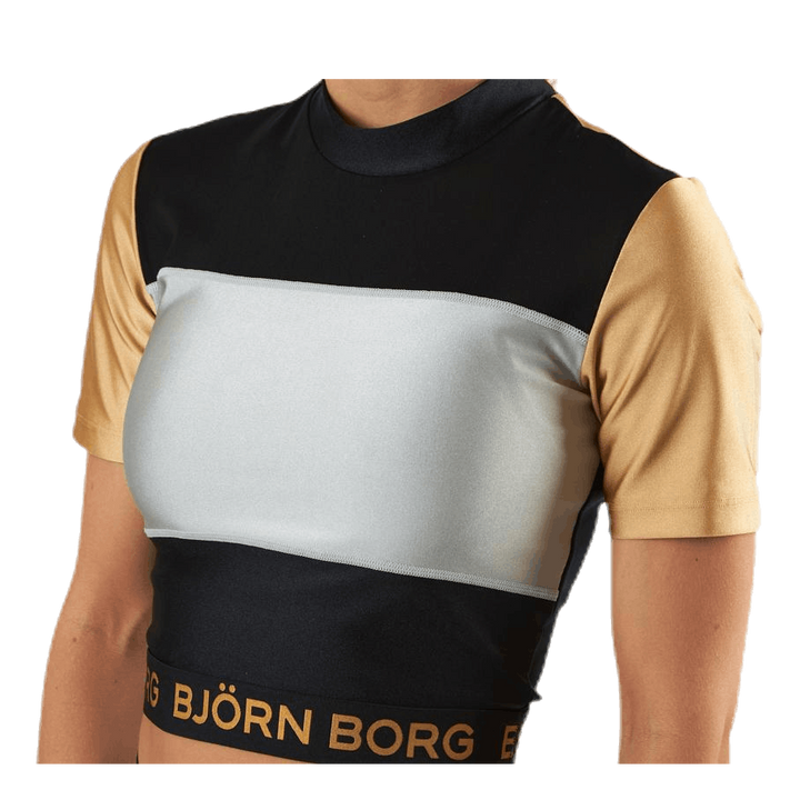 Cylie Cropped Tee Black/Gold