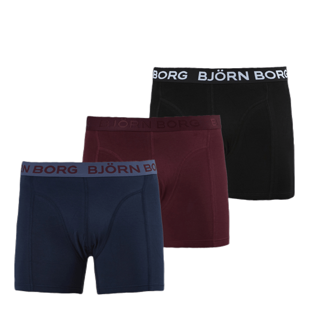 Sammy Solid Shorts 3-Pack Blue/Red