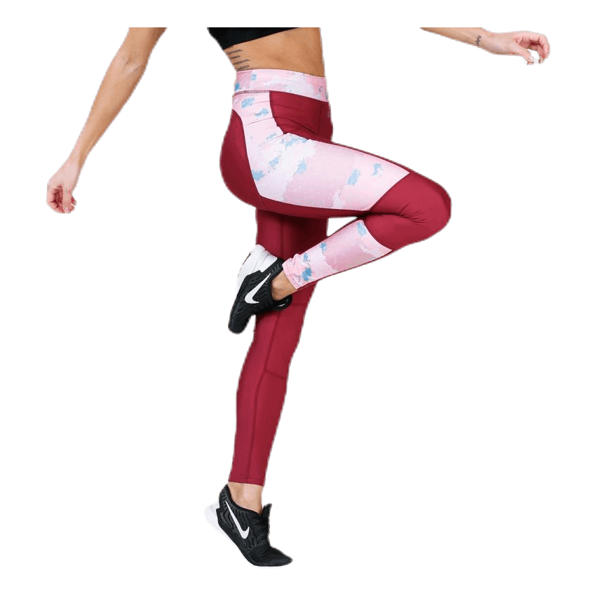 Nike training colourblock legging top in red