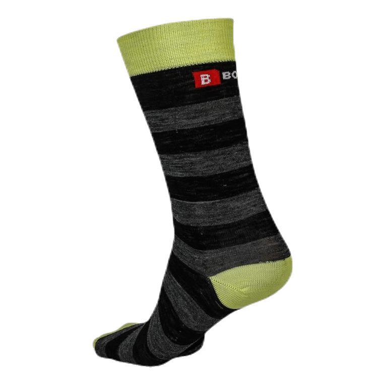 Merino Liner Striped Green/Black/Grey