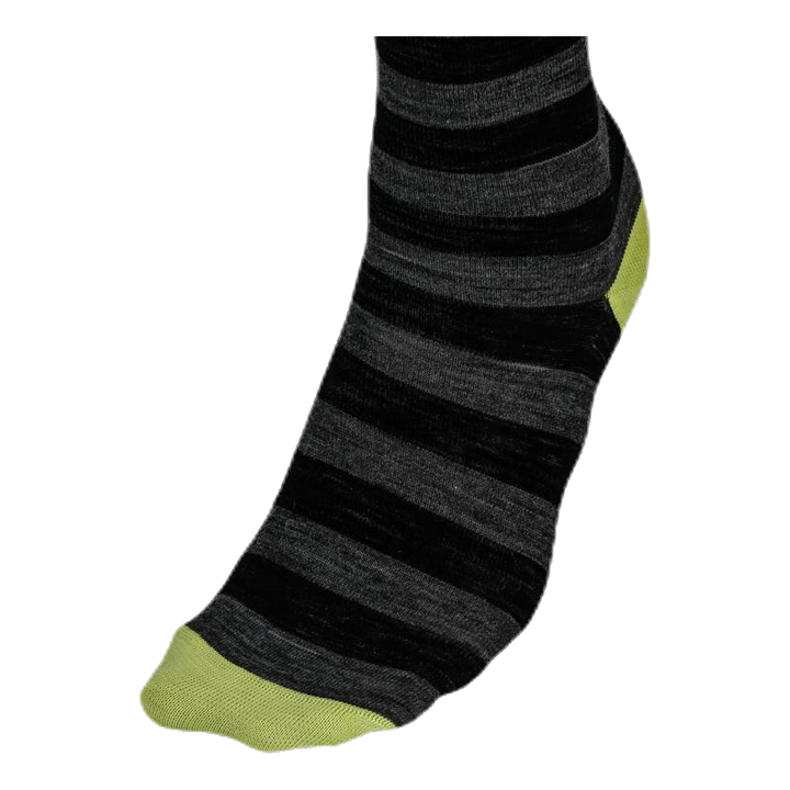 Merino Liner Striped Green/Black/Grey