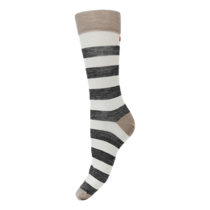 Merino Liner Striped White/Grey/Beige