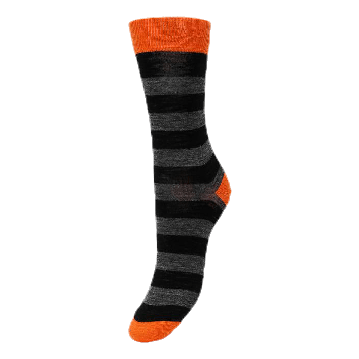 Merino Liner Striped Orange/Black/Grey