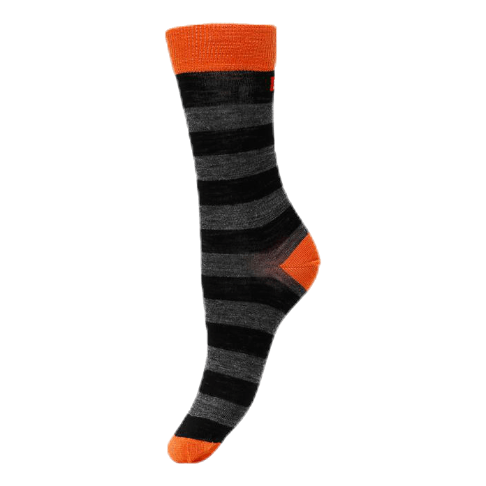 Merino Liner Striped Orange/Black/Grey