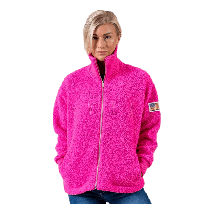 Kathryn Pile Zip Sweater Pink